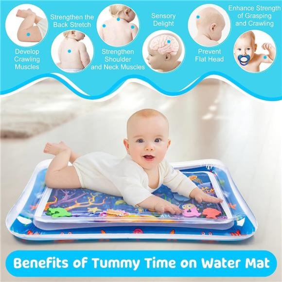 Tummy Time Water Mat 丨Water Play Mat for Babies Inflatable Tummy Time Water Mat - Picture 3 of 6